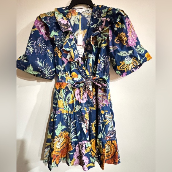 House of Harlow 1960 Dresses & Skirts - House of Harlow 1960 Blue and Orange Ruffled Floral Dress.